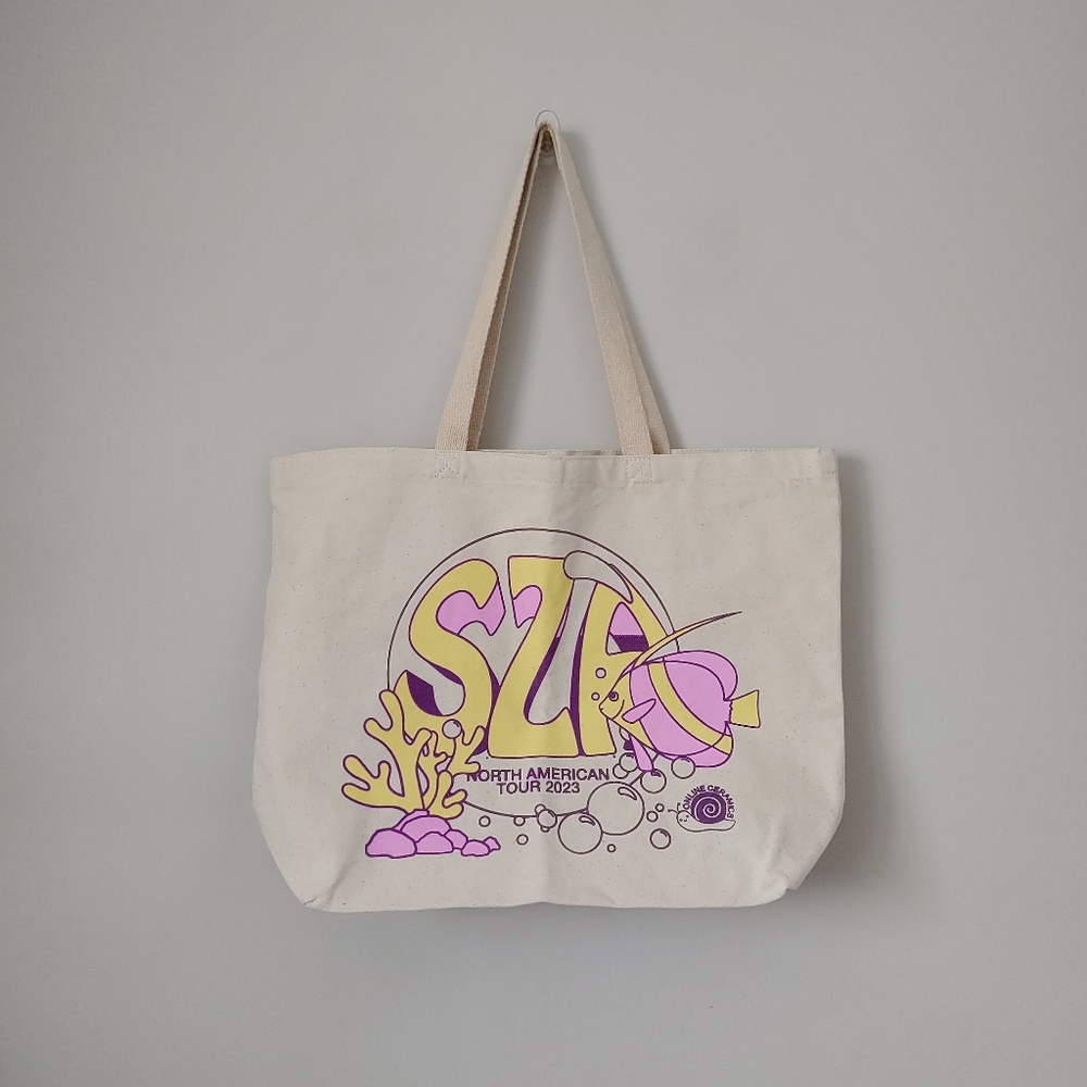 SZA x Online Ceramics SOS Tour 2023 Bubble Tote Bag New Natural Canvas